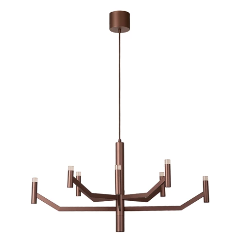 Lucide WELLINGTON - Pendant light - Ø 80 cm - LED Dim. - G9 - 2700K - Coffee - Vibes - turned off